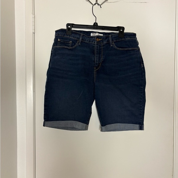 Signature by Levi Strauss Dark Blue Women Shorts - Picture 1 of 2